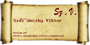 Szádeczky Viktor névjegykártya